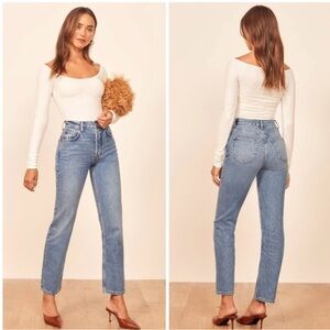 Reformation Cynthia High Rise Straight Jeans
